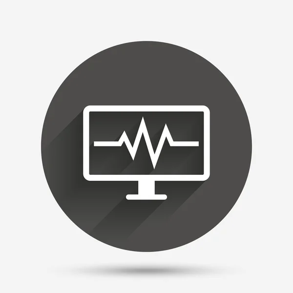 Cardiogram monitoring sign icon. Heart beats. — Stock Vector