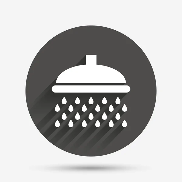 Douche teken pictogram. Douche met water druppels symbool — Stockvector