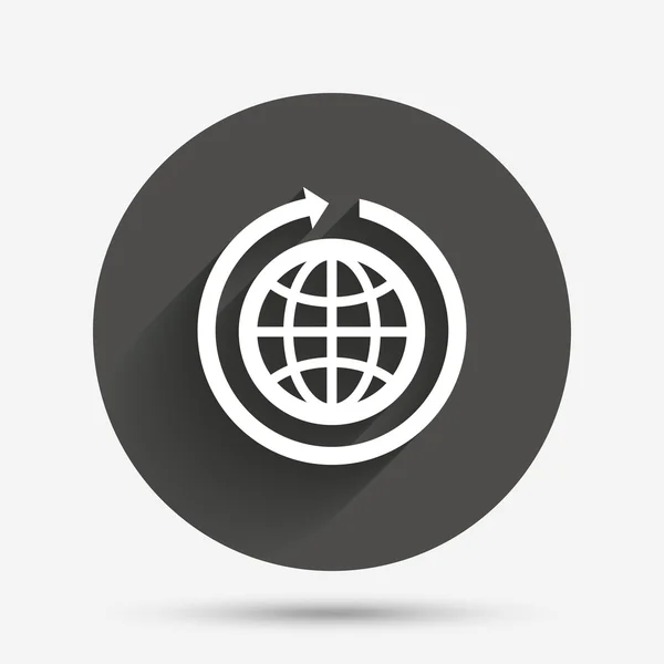 Icône de signe Globe. Tour du monde symbole flèche . — Image vectorielle