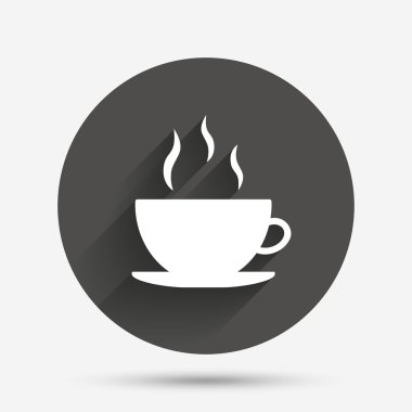 Kahve Kupası işareti simgesi. sıcak kahve düğmesi.