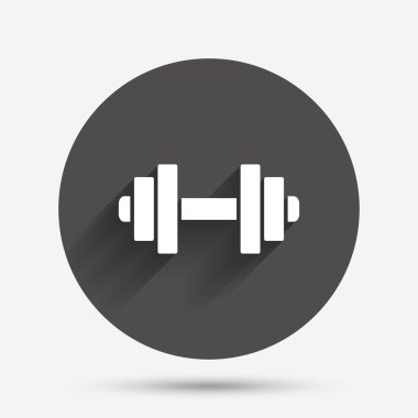 Dumbbell işareti simgesi. Fitness sembolü.