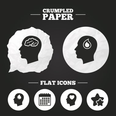 kafa beyin simgesi ile. erkek insan sembolleri.