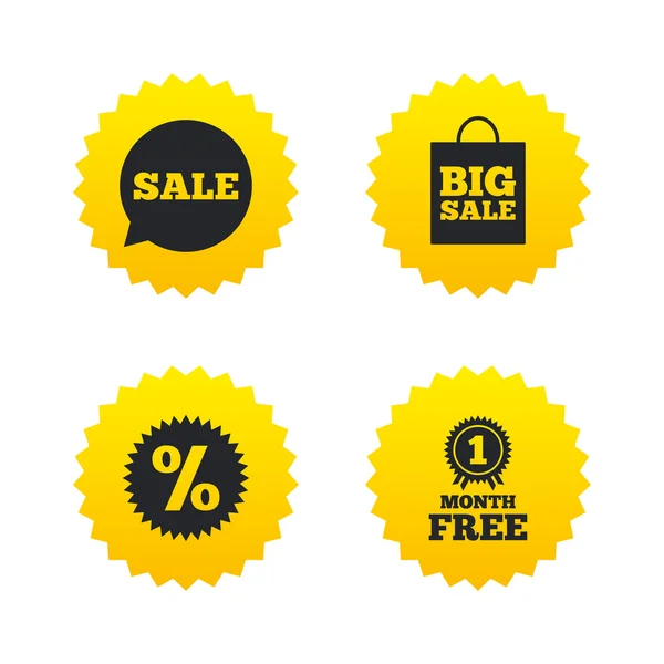 Sale speech bubble icon. Discount star symbol — Stock Vector