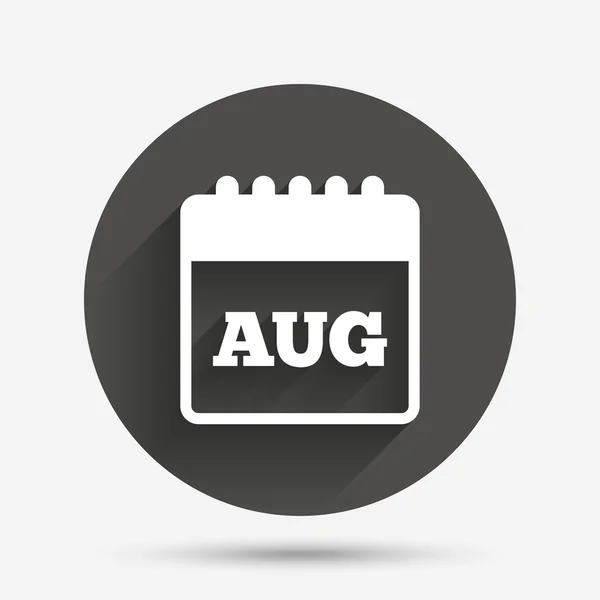 Ícone de sinal do calendário. Símbolo mês de Agosto . — Vetor de Stock