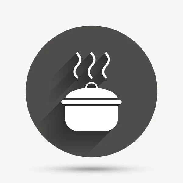 Cooking pan sign icon. Boil or stew food symbol. — Stock Vector