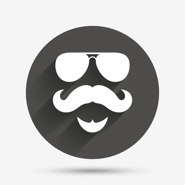 Icono de signo de bigote y gafas. Símbolo Hipster . — Archivo Imágenes Vectoriales