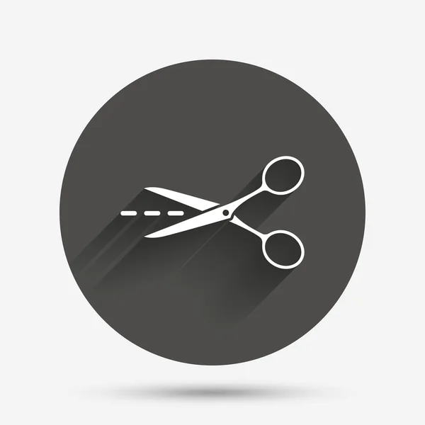 Scissors with cut line sign icon. Tailor symbol. — Stock Vector