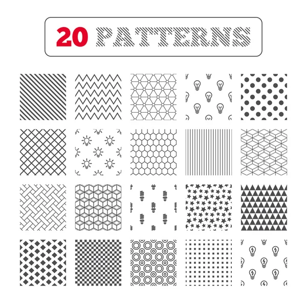 Lichte lamp pictogrammen. symbolen voor energiebesparing. — Stockvector