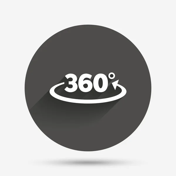 Ângulo 360 ícone sinal graus. Símbolo matemático da geometria — Vetor de Stock