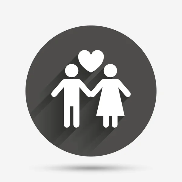 Paar teken pictogram. mannelijke liefde vrouw. liefhebbers. — Stockvector