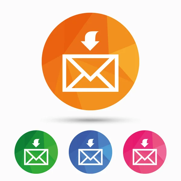 Mail recevoir icône. Symbole d'enveloppe. Recevoir un message — Image vectorielle