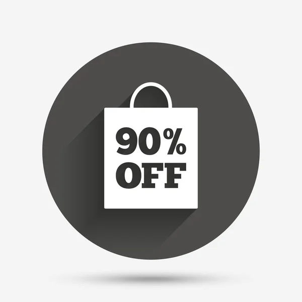 90 percent sale bag tag sign icon. — Stock Vector