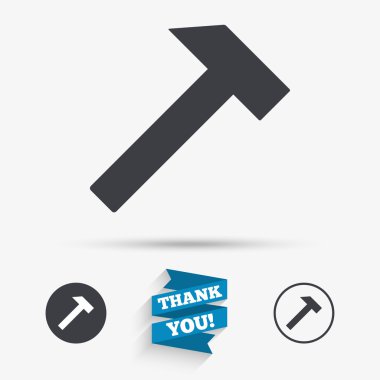 çekiç işareti simgesi. onarım hizmeti sembolü.