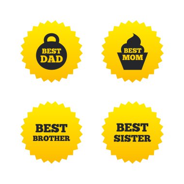 En iyi anne ve baba, kardeş, kardeş simgeler.