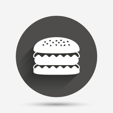 Hamburger simgesi. Burger yemek sembolü.