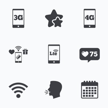 Mobil telekomünikasyon simgeler. 3g, 4g ve Lte.