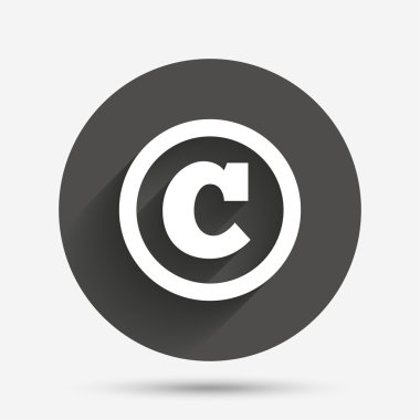 telif hakkı işareti simgesi. telif hakkı düğme.