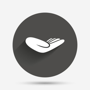 Bağış el işareti simgesi. Yardım veya bağış.