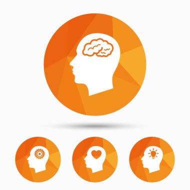 kafa beyin simgesi ile. erkek insan sembolleri.