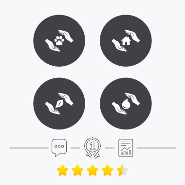 sigorta simgeler eller. su ve doğa kaydetmek.