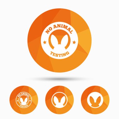 No animals testing icons. Non-human experiments. clipart