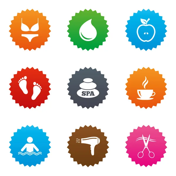 Spa, Kuaför simgeler. Yüzme Havuzu işareti.