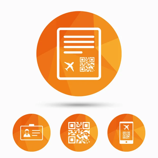 Icone del codice QR scan — Vettoriale Stock