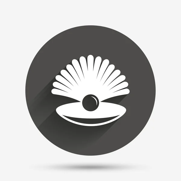 Deniz kabuğu inci simgesiyle — Stok Vektör