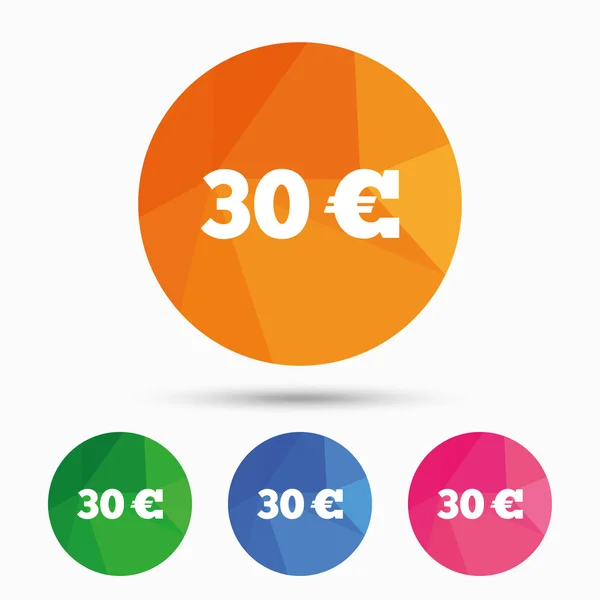 30 iconos de signo de euro — Vector de stock