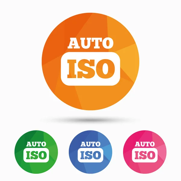 ISO auto zdjęcie znak ikona aparatu fotograficznego. ustawienia symbolu — Wektor stockowy