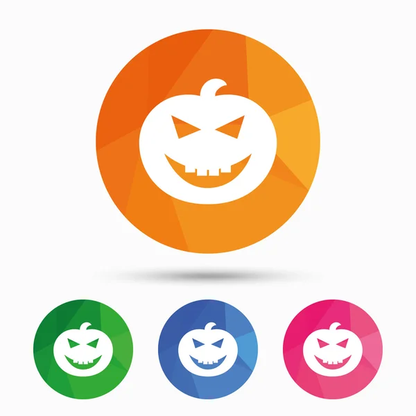 Halloween pumpkin sign icon. Halloween party. — Stock Vector