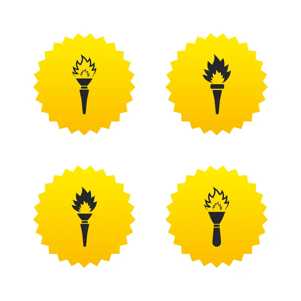 Iconos de llama de antorcha — Vector de stock