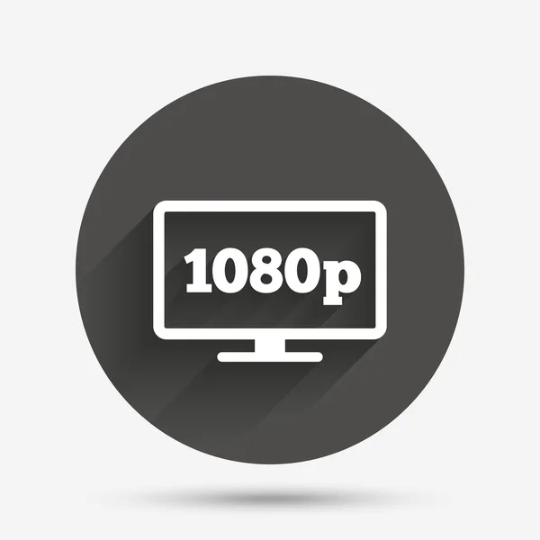 Full-HD-Breitbildfernseher. 1080p-Symbol. — Stockvektor