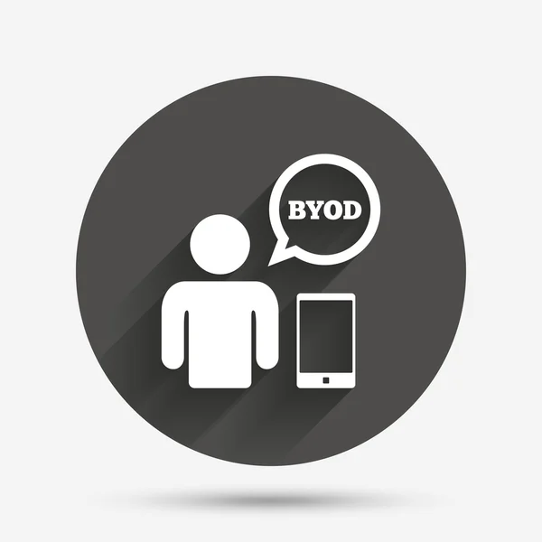 BYOD tecken ikon. ta med din egen enhet symbol. — Stock vektor