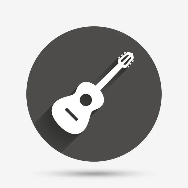 Signo de guitarra acústica icono. Símbolo musical . — Vector de stock