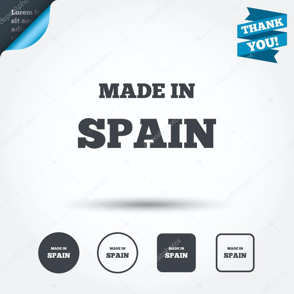 Made in Spain icon. Export production symbol.