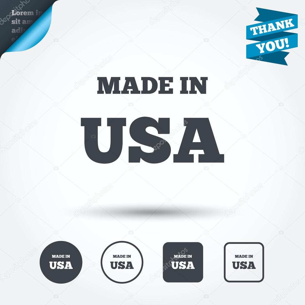 Made in the USA icon. Export production symbol.