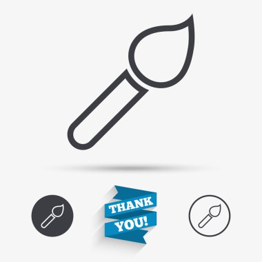 boya fırça işareti simgesi. Sanatçı sembolü.