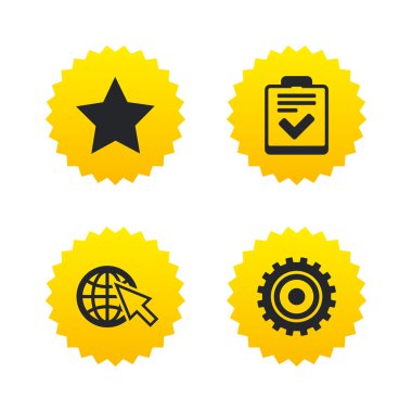 Yıldız ve küre işaretler. Denetim listesi, dişli.