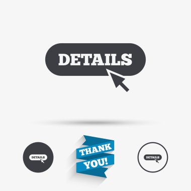 İşaretçi işaretçi simge ayrıntılarla. daha fazla sembol.