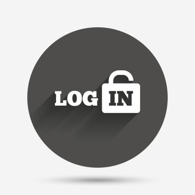 giriş işareti simgesi. sembol olarak oturum açın. kilit.