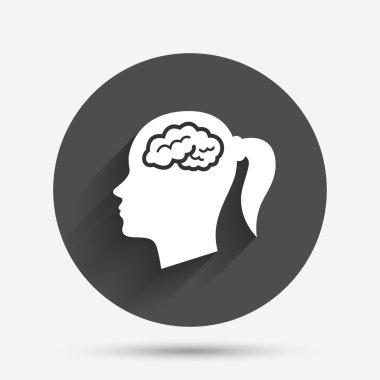 baş beyin işareti simgesi. kadın baş