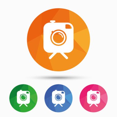 yenilikçi fotoğraf kamera işareti simgesi. Retro kamera.