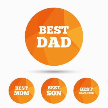 En iyi anne ve baba, oğlu, kızı simgeler.