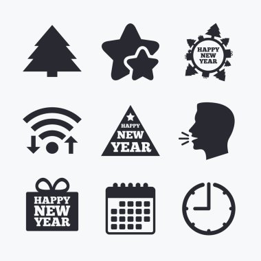 mutlu yeni yıl işareti. Noel ağaçları.