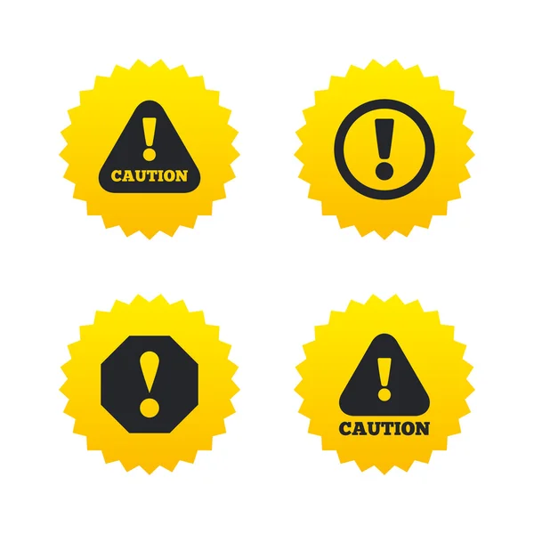 Attention caution signs. Hazard warning icons. — Stock Vector