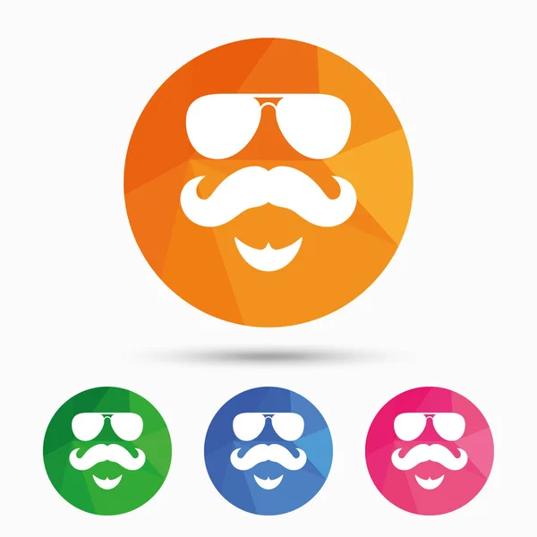 Mustasch och glasögon underteckna ikonen. hipster symbol. — Stock vektor