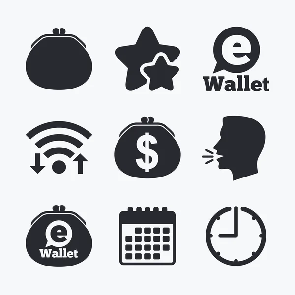 Elektronická peněženka ikony — Stockový vektor