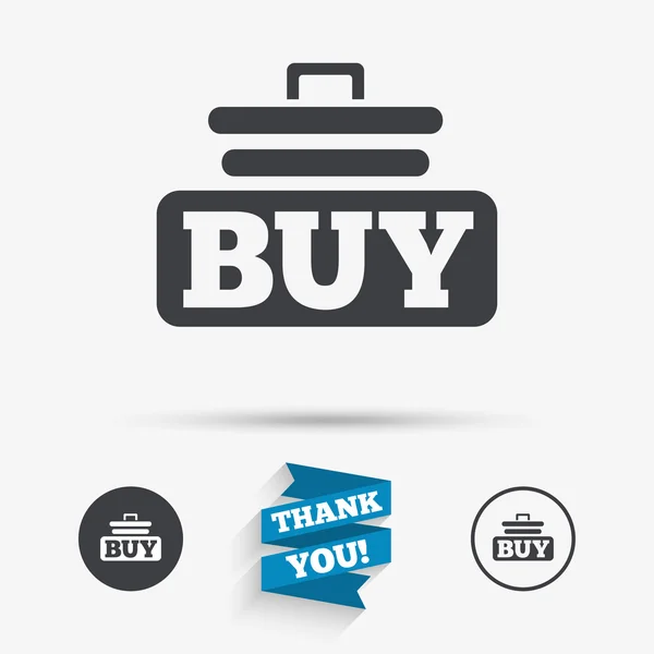 Compra el icono del signo. Botón carrito de compra en línea . — Vector de stock