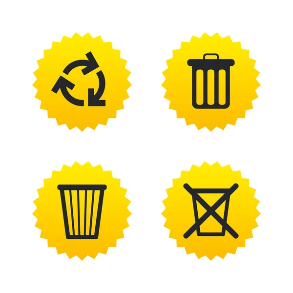 Recycle bin pictogrammen — Stockvector